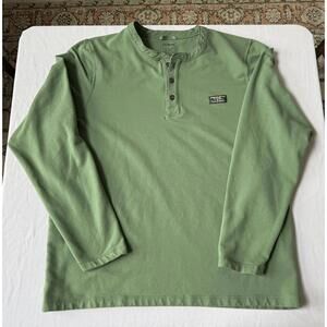 L.L.Bean Men's Long Sleeve Henley Shirt XL Green
